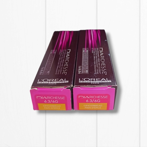 L'Oreal Professionnel DIARichesse 2 Tubes Ammonia-Free 6.3/6G Gingerbread - Picture 1 of 16